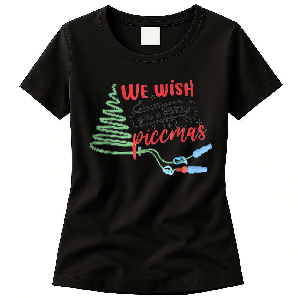 PICC Nurse Christmas Vascular Access ICU Rn Infusion Nurse Womens T-Shirt