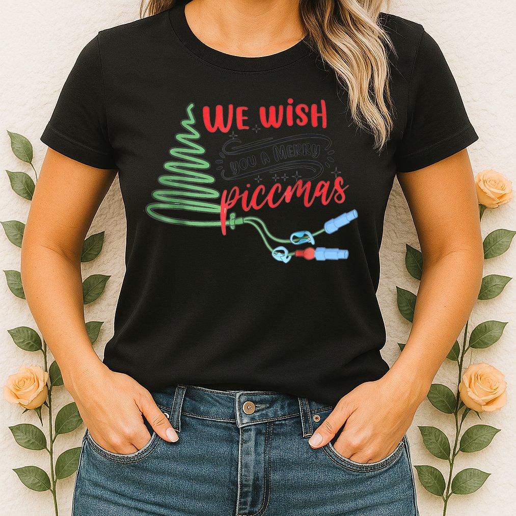 PICC Nurse Christmas Vascular Access ICU Rn Infusion Nurse Womens T-Shirt