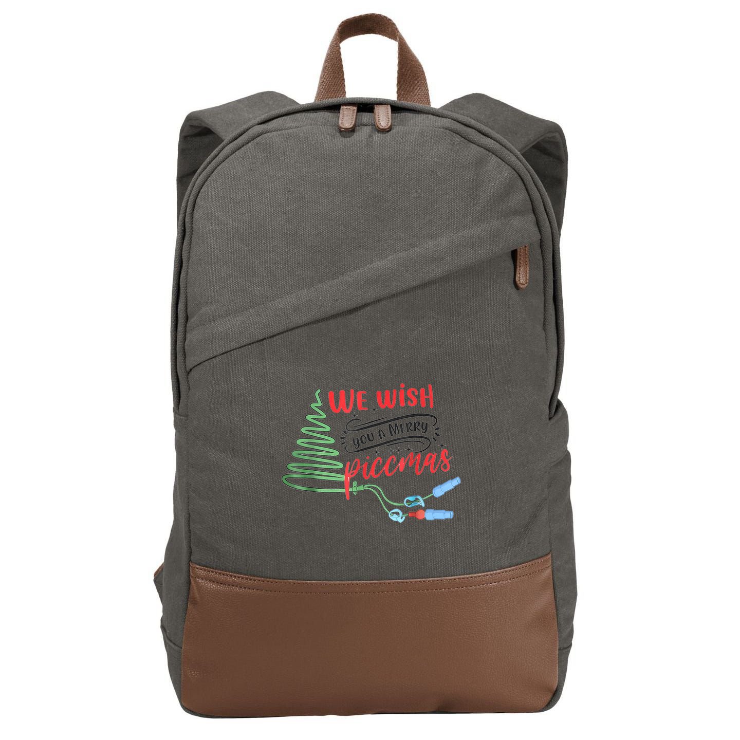 PICC Nurse Christmas Vascular Access ICU Rn Infusion Nurse Cotton Canvas Backpack