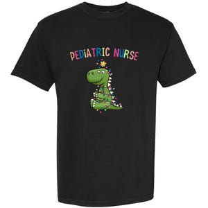 Pediatric Nurse Christmas Peds Dinosaur Rn Xmas Peds Nurse Garment-Dyed Heavyweight T-Shirt