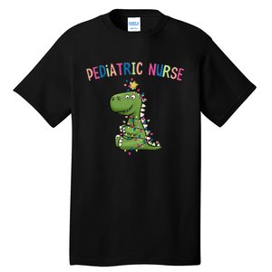 Pediatric Nurse Christmas Peds Dinosaur Rn Xmas Peds Nurse Tall T-Shirt