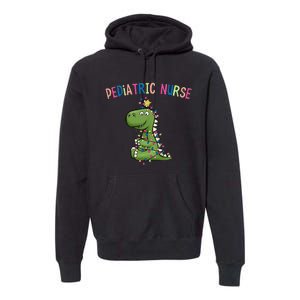 Pediatric Nurse Christmas Peds Dinosaur Rn Xmas Peds Nurse Premium Hoodie