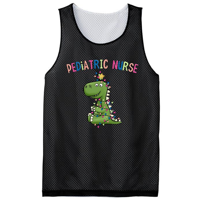 Pediatric Nurse Christmas Peds Dinosaur Rn Xmas Peds Nurse Mesh Reversible Basketball Jersey Tank