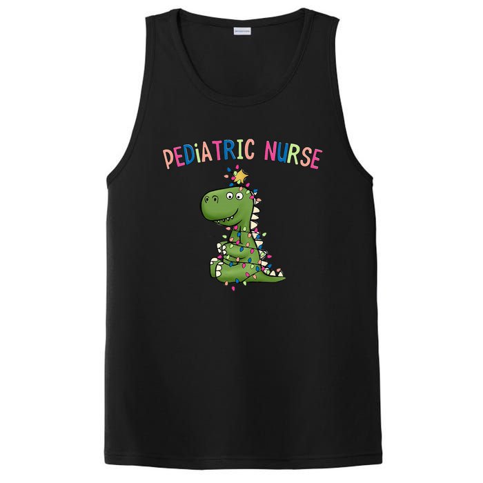 Pediatric Nurse Christmas Peds Dinosaur Rn Xmas Peds Nurse PosiCharge Competitor Tank