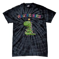 Pediatric Nurse Christmas Peds Dinosaur Rn Xmas Peds Nurse Tie-Dye T-Shirt