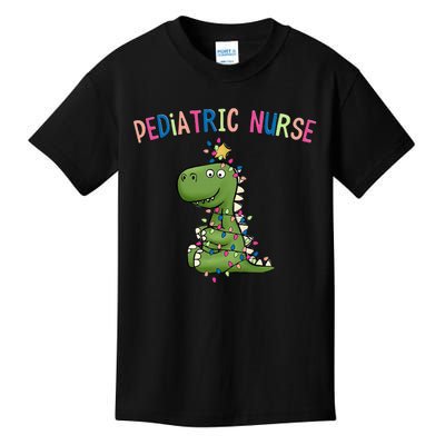 Pediatric Nurse Christmas Peds Dinosaur Rn Xmas Peds Nurse Kids T-Shirt