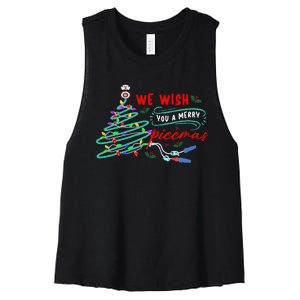 PICC Nurse Christmas Vascular Access ICU Rn Infusion Nurse Women's Racerback Cropped Tank