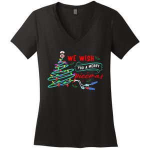 PICC Nurse Christmas Vascular Access ICU Rn Infusion Nurse Women's V-Neck T-Shirt