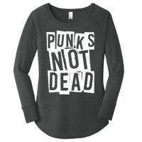 Punks Not Dead Vintage Grunge Punk Is Not Dead Rock Women's Perfect Tri Tunic Long Sleeve Shirt