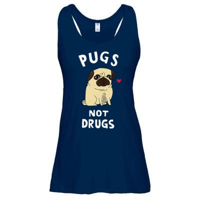 Pugs Not Drugs Funny Present For Dog Lover Tee Pets Ladies Essential Flowy Tank