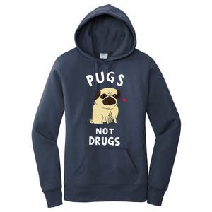 Pugs Not Drugs Funny Present For Dog Lover Tee Pets Women's Pullover Hoodie