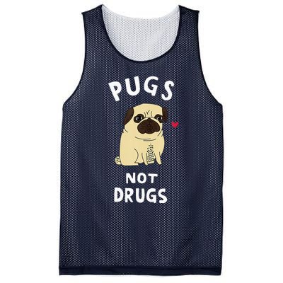 Pugs Not Drugs Funny Present For Dog Lover Tee Pets Mesh Reversible Basketball Jersey Tank