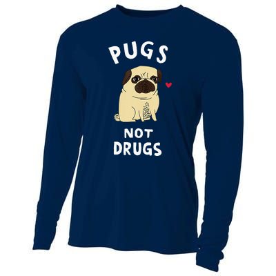 Pugs Not Drugs Funny Present For Dog Lover Tee Pets Cooling Performance Long Sleeve Crew