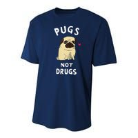 Pugs Not Drugs Funny Present For Dog Lover Tee Pets Youth Performance Sprint T-Shirt