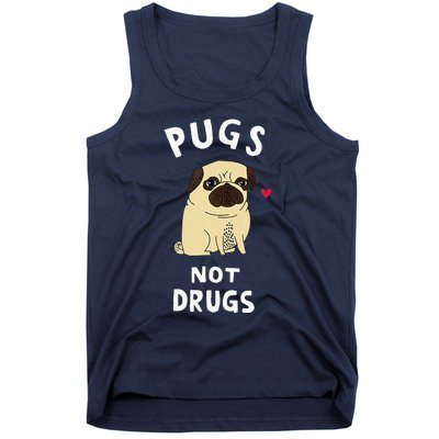 Pugs Not Drugs Funny Present For Dog Lover Tee Pets Tank Top