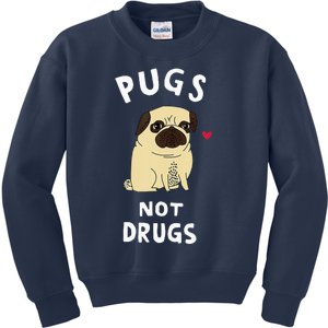 Pugs Not Drugs Funny Present For Dog Lover Tee Pets Kids Sweatshirt