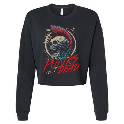 Punks Not Dead Rocker Punker Punk Rock Music Cropped Pullover Crew