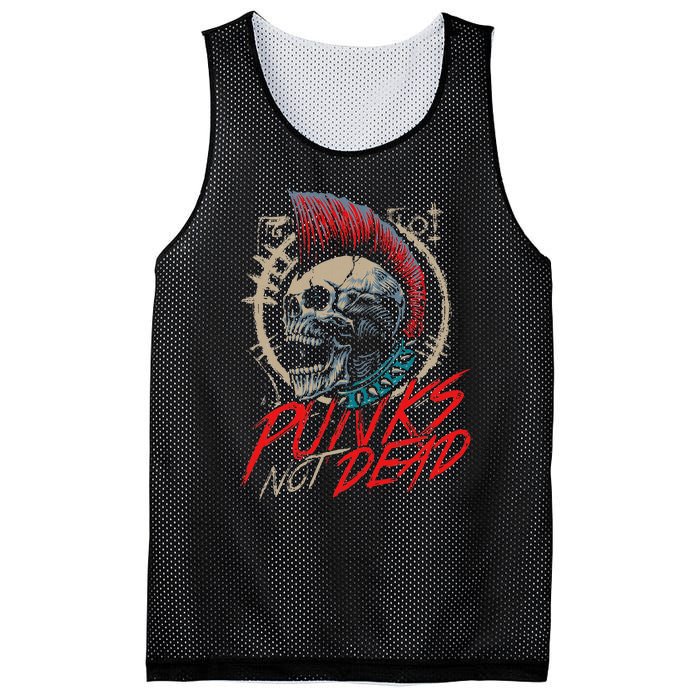 Punks Not Dead Rocker Punker Punk Rock Music Mesh Reversible Basketball Jersey Tank