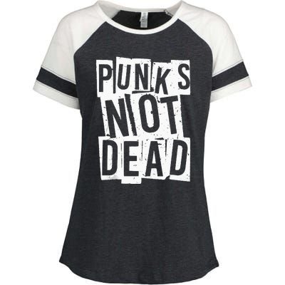 Punks Not Dead Vintage Grunge Punk Is Not Dead Rock Enza Ladies Jersey Colorblock Tee