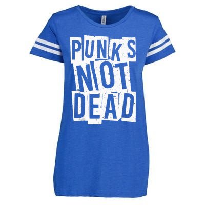 Punks Not Dead Vintage Grunge Punk Is Not Dead Rock Enza Ladies Jersey Football T-Shirt