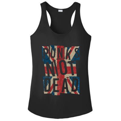 Punks Not Dead Vintage Uk London Flag Punk Is Not Dead Ladies PosiCharge Competitor Racerback Tank