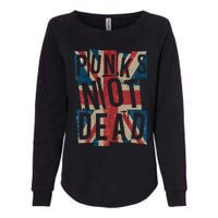 Punks Not Dead Vintage Uk London Flag Punk Is Not Dead Womens California Wash Sweatshirt