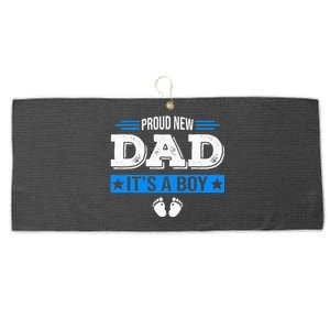 Proud New Dad Its A Cute Father's Day Baby Large Microfiber Waffle Golf Towel