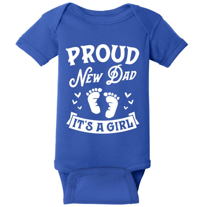 Proud New Dad Its A Footprints Reveal Announcet Gift Baby Bodysuit