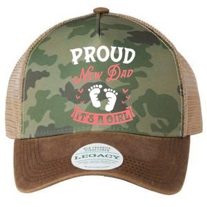 Proud New Dad Its A Footprints Reveal Announcet Gift Legacy Tie Dye Trucker Hat