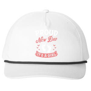 Proud New Dad Its A Footprints Reveal Announcet Gift Snapback Five-Panel Rope Hat