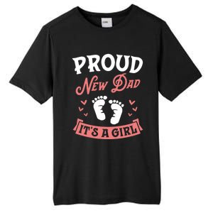 Proud New Dad Its A Footprints Reveal Announcet Gift Tall Fusion ChromaSoft Performance T-Shirt