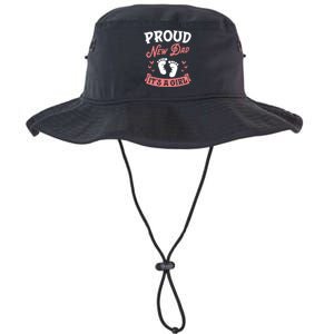 Proud New Dad Its A Footprints Reveal Announcet Gift Legacy Cool Fit Booney Bucket Hat