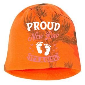 Proud New Dad Its A Footprints Reveal Announcet Gift Kati - Camo Knit Beanie