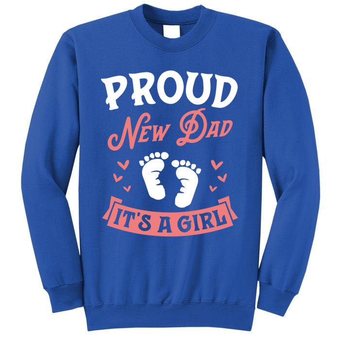 Proud New Dad Its A Footprints Reveal Announcet Gift Sweatshirt