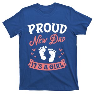 Proud New Dad Its A Footprints Reveal Announcet Gift T-Shirt