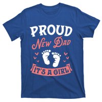 Proud New Dad Its A Footprints Reveal Announcet Gift T-Shirt