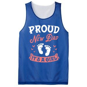 Proud New Dad Its A Footprints Reveal Announcet Gift Mesh Reversible Basketball Jersey Tank