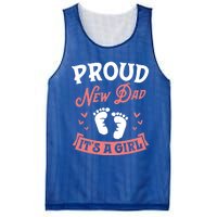 Proud New Dad Its A Footprints Reveal Announcet Gift Mesh Reversible Basketball Jersey Tank