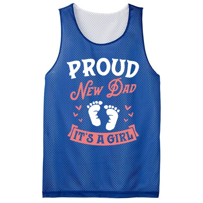 Proud New Dad Its A Footprints Reveal Announcet Gift Mesh Reversible Basketball Jersey Tank