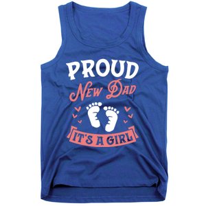 Proud New Dad Its A Footprints Reveal Announcet Gift Tank Top