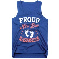 Proud New Dad Its A Footprints Reveal Announcet Gift Tank Top