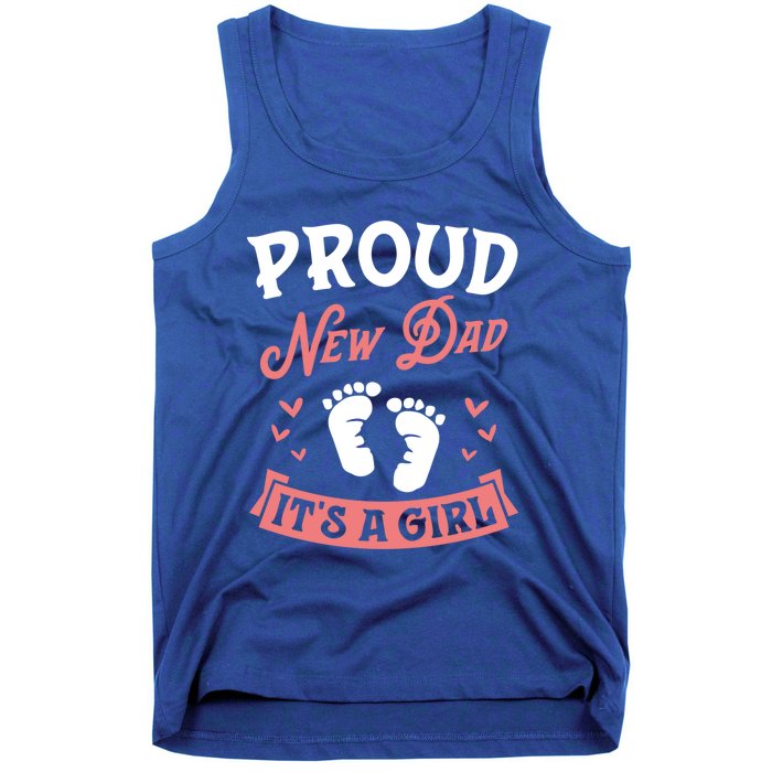 Proud New Dad Its A Footprints Reveal Announcet Gift Tank Top