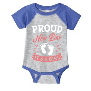 Proud New Dad Its A Footprints Reveal Announcet Gift Infant Baby Jersey Bodysuit