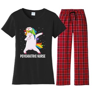 Psychiatric Nurse Dab Unicorn RN Mental Health Psych Nurse Women's Flannel Pajama Set