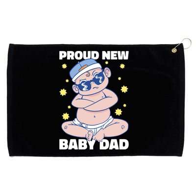 Proud New Dad For Father's Day Gift Grommeted Golf Towel