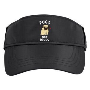 Pugs Not Drugs Funny Present For Dog Lover Tee Pets Adult Drive Performance Visor