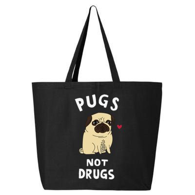 Pugs Not Drugs Funny Present For Dog Lover Tee Pets 25L Jumbo Tote