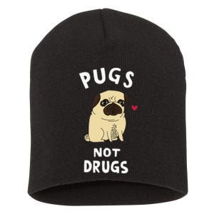 Pugs Not Drugs Funny Present For Dog Lover Tee Pets Short Acrylic Beanie