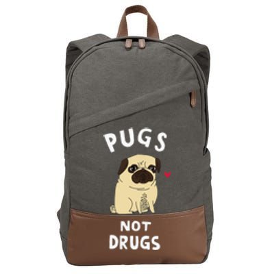 Pugs Not Drugs Funny Present For Dog Lover Tee Pets Cotton Canvas Backpack