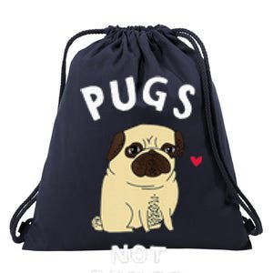 Pugs Not Drugs Funny Present For Dog Lover Tee Pets Drawstring Bag